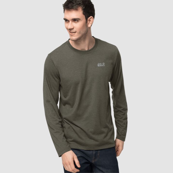 Jack Wolfskin Mens Jwp Long Sleeve T-shirt Deep Green 635180YJW